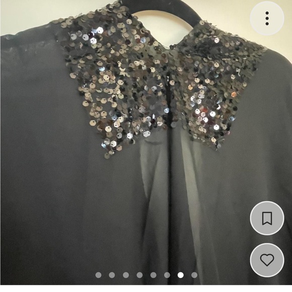 Marc Jacobs black sequin and chiffon kimono inspired cocoon overlay - Picture 7 of 8